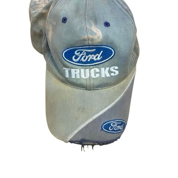 Ford motor company, distressed Ford hat Ford trucks stained bleached, adjustable